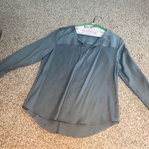 Vintage blue silk blouse.